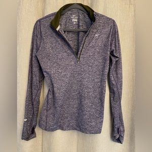 Nike running dri-fit 1/4 zip - purple size medium